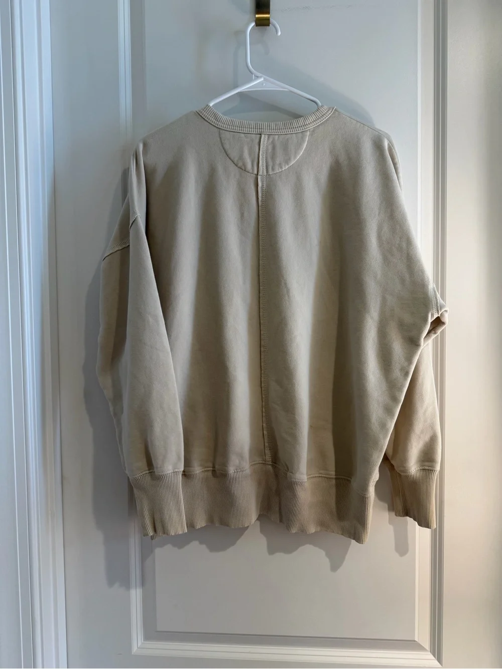 Oversized Vintage American Eagle Outfitters Cream Waffle Knit Sweatshirt with